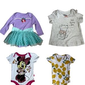 Disney Baby Girl Clothes 9 Month Bundle of 4 Items